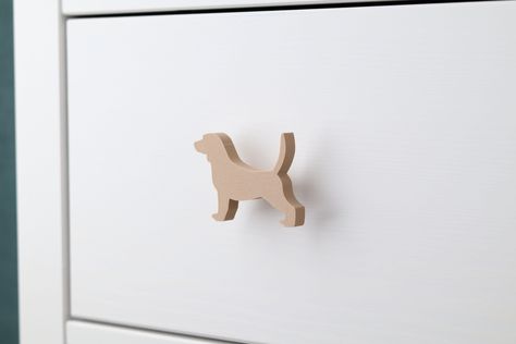 In addition to the dog drawer knob, each one comes with a brass heat-set insert installed and a steel screw. If you ever need to replace them, the screw size is M4 with a 22 mm length. There are 14 breeds and 20 unique color options - feel free to mix and match whichever ones fit the decor of your nursery or room! Pastel Peanut is featured in the listing photos.  Dimensions  The dimensions vary for each drawer knob, but all are about 1 inch (25 mm) deep. * Akita Inu: 3.23 in x 2.64 in (82 mm x 67 mm) * Beagle: 2.87 in x 2.09 in (73 mm x 53 mm) * Bone: 3.66 in x 1.54 in (93 mm x 39 mm) * Boxer: 3.43 in x 2.83 in (87 mm x 72 mm) * Corgi: 3.39 in x 2.20 in (86 mm x 56 mm) * Dachshund: 3.03 in x 1.81 in (77 mm x 46 mm) * Doberman: 3.74 in x 3.27 in (95 mm x 83 mm) * German Shepherd: 3.46 in x Dog Inspired Nursery, Vintage Dog Themed Nursery, Golden Retriever Themed Nursery, Dog Theme Nursery, Dog Nursery Theme, Puppy Nursery Theme, Dog Nursery Decor, Room Pastel, Baby Nursery Inspiration