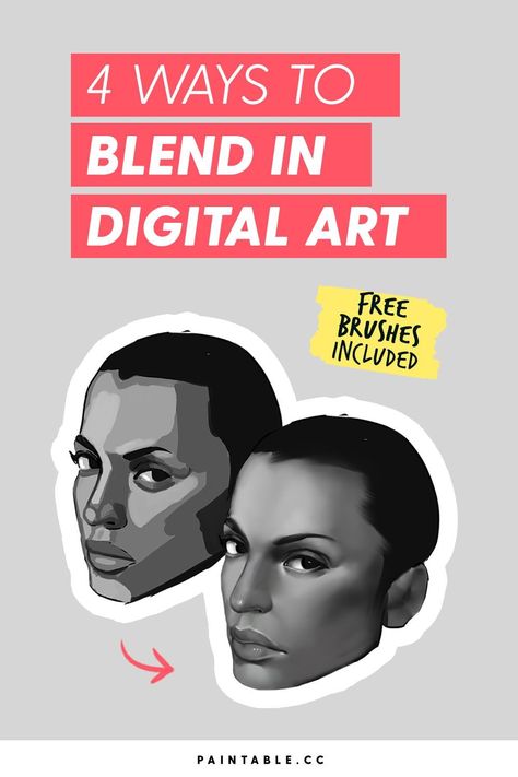 Photoshop Blending Brush, Digital Art In Photoshop, How To Blend In Procreate, Face Coloring Tutorial, Blend Photoshop, Digital Drawing Tips, Digital Art Tutorial Photoshop, Krita Tutorial, Art Tutorial For Beginners