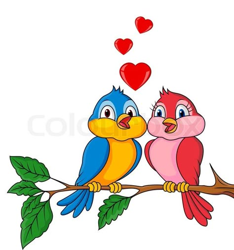 Cartoon Bird Drawing, Love Birds Drawing, Bird Drawing For Kids, Cartoon Drawing For Kids, Bird Cartoon, Cartoon Birds, Cartoon Sketches, Art Drawings For Kids, Bird Drawings