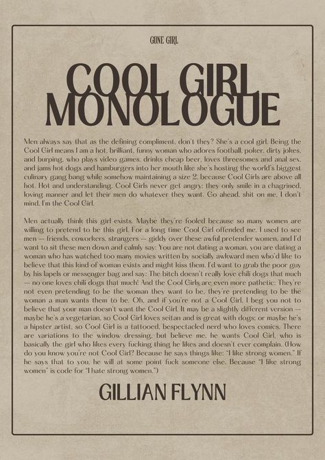 Cool Girl Monologue, Cheap Beer, Brain Rot, Gone Girl, Sylvia Plath, Vintage Poster Art, Women Humor, Room Posters, What’s Going On