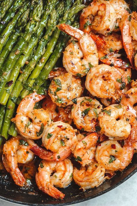 Shrimp With Asparagus, Buttered Shrimp Recipe, Lemon Garlic Butter Shrimp, Fantastic Recipes, Shrimp Dinner, Garlic Butter Shrimp, Shrimp And Asparagus, Butter Shrimp, Shrimp Dishes