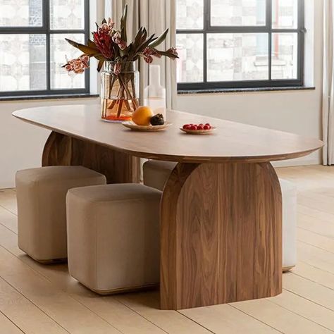 Oval Wood Dining Table Rustic, Walnut Oval Dining Table, Dining Oval Table, Dining Table 2023, Curved Dining Table, Boho Dining Table, Oval Wood Dining Table, Modern Oval Dining Table, Walnut Wood Dining Table