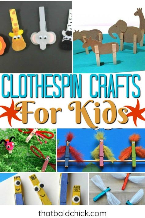 Clothespin Crafts Kids, Clothespin Crafts For Kids, Paper Animal Crafts, Wooden Clothespin Crafts, Clothespin Diy Crafts, Clothespins Diy, Clothespin Art, Clothespin Crafts, Toilet Paper Roll Crafts