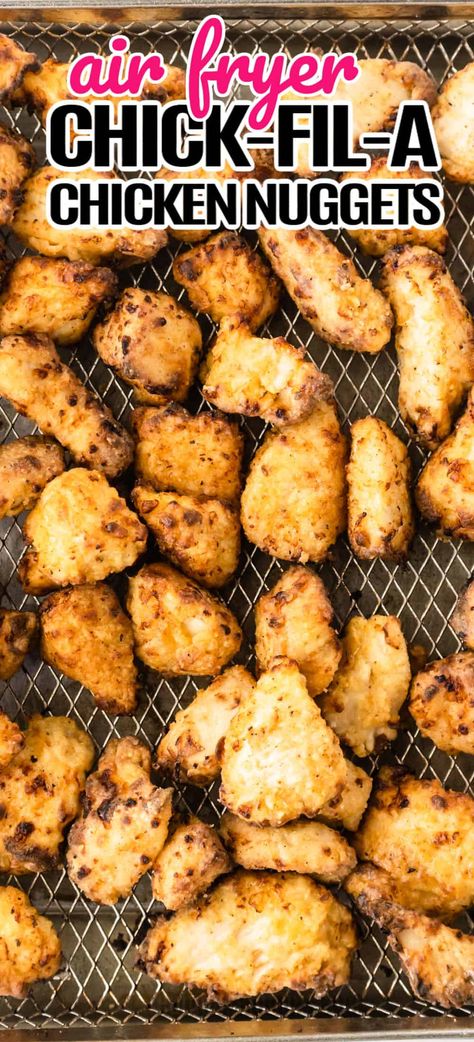 Ww Chicken Nuggets, Air Fryer Nuggets Healthy, Air Fry Chicken Recipes Easy, Air Fryer Chickfila Chicken, Copycat Chick Fil A Nuggets Air Fryer, Chick Fil A Air Fryer Recipe, Bare Chicken Nuggets Air Fryer, Airfry Chicken Nuggets Recipe, Airfryer Chicken Nuggets Healthy Recipes