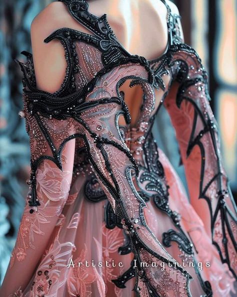 Dragoncore Aesthetic Outfits, Dragon Outfit Aesthetic, Dress With Armor, Dragon Scale Dress, Dragon Inspired Outfits, Night Court Fashion, Dragon Gown, Ball Gowns Drawing, Ball Gowns Elegant Princesses