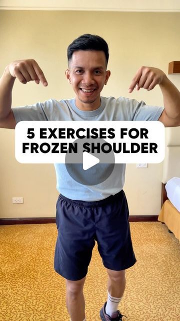 Madz Mariwa 🇵🇭 | FROZEN SHOULDER EXERCISES!! 🤩🤩🤩 #frozenshoulder #frozenshouldertreatment #foryou #trending | Instagram Shoulder Stretching Exercises, Frozen Shoulder Pain, Frozen Shoulder Exercises, Upper Back Pain Exercises, Shoulder Rehab Exercises, Shoulder Pain Exercises, Rotator Cuff Exercises, Shoulder Rehab, Fit And Fabulous