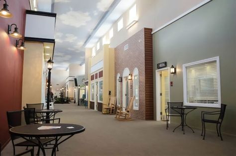 This Nursing Home For The Elderly With Mental Problems Took An Unusual Approach To Design Nursing Home Design, Assisted Living Decor, Memory Care Unit, Nursing Home Activities, Assisted Living Facility, Elderly Home, Aged Care, Memory Care, Home Design Ideas