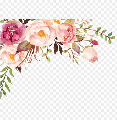 Flowers Png Hd, Pink Flower Png, Watercolor Flowers Png, Free Watercolor Flowers, Flower Png Images, Transparent Watercolor, Wedding Card Frames, Happy Birthday Wallpaper, Vintage Flowers Wallpaper