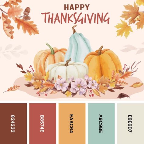 30 Thanksgiving Color Palettes for Rustic Designs - Color Meanings Non Traditional Fall Colors, Fall Pallet Ideas Color Palettes, Color Schemes Colour Palettes Hex Codes, October Colour Palette, Rustic Color Pallete, 2024 Fall Color Palette, Celebration Color Palette, Thanksgiving Color Scheme, Spring Autumn Color Palette