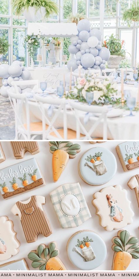 15+ *Gorgeous* Spring Baby Shower Themes Trending Now Baby Boy Shower Ideas April, Baby Shower Easter Theme, April Boy Baby Shower Ideas, Bunny Theme Baby Shower Ideas, Baby Shower Themes June, Spring Baby Sprinkle Ideas, Baby Shower Ideas April, Classy Baby Shower Themes, Spring Baby Shower Food Ideas