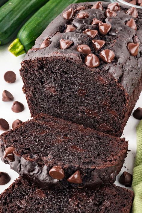 The Best Chocolate Zucchini Bread Ever, Chocolate Chip Zucchini Bread Recipe, Chocolate Chocolate Chip Zucchini Bread, Moist Chocolate Zucchini Bread, Chocolate Zucchini Bread Recipes Moist, Chocolate Zucchini Recipes, Zucchini Bread Chocolate Chip, Zucchini Bread Chocolate, Zucchini Bread With Chocolate Chips