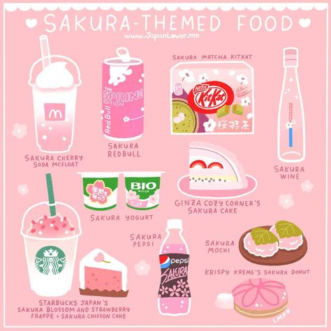 Matcha Kit Kat, Snacks Japonais, Japan Lover Me, Sakura Mochi, 귀여운 음식 그림, Japan Sakura, Themed Food, Foods And Drinks, Cherry Blossom Festival