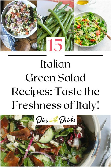 Collage of 4 italian green salad recipes. Italian Green Salad Recipes, Italian Green Salad, Italian Salads, Green Salad Recipes, Tossed Salad, Italian Dinner, Green Salad, Paleo Gluten Free, Food Inspiration