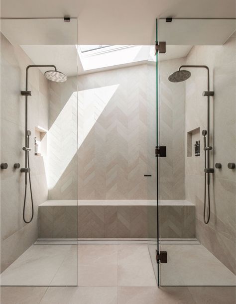 Reece Bathroom, Double Shower, Hotel Luxury, Bathroom Design Luxury, Minimalist Bathroom, Bathroom Renos, House Bathroom, The Design Files, Contemporary Bathroom