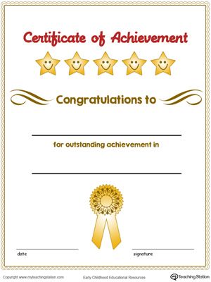 **FREE**Certificate of Achievement Award in Color. Encourage your children by giving them a certificate of achievement award and inspire them to continue to achieve. School Award Certificates, Kindergarten Graduation Ideas, Free Printable Certificate Templates, Participation Award, Free Printable Certificates, Certificate Of Completion Template, Certificate Of Achievement Template, Kids Awards, Free Certificate Templates