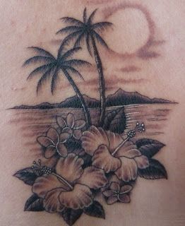 Happy Friday one and all! This has been a pretty exciting week for me because we're moving house in a couple of weeks time so I've been buy... Tree Tattoo Ankle, Palm Tree Tattoo Ankle, Beachy Tattoos, Beach Tattoos, Tropical Tattoo, Hawaii Tattoos, Hibiscus Tattoo, Sunset Tattoos, Kunst Tattoos