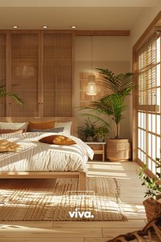 Nature Vibe Bedroom, Japandi Inspired Bedroom, Earthy Tones Decor, Asian Boho Decor, Cozy Calm Bedroom, Bamboo Bedroom Decor, Cozy Room Vibes, Bedroom Ideas Boho Earthy, Japanese Bedroom Interior