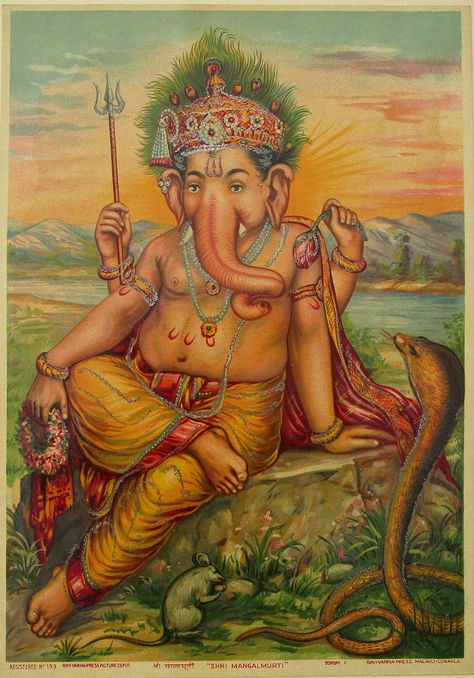 Chitravali Om Gam Ganapataye Namaha, Ravi Varma, Raja Ravi Varma, Elephant God, Shri Ganesh, Lord Ganesha Paintings, Ganesh Art, Ganesh Images, Hinduism Art