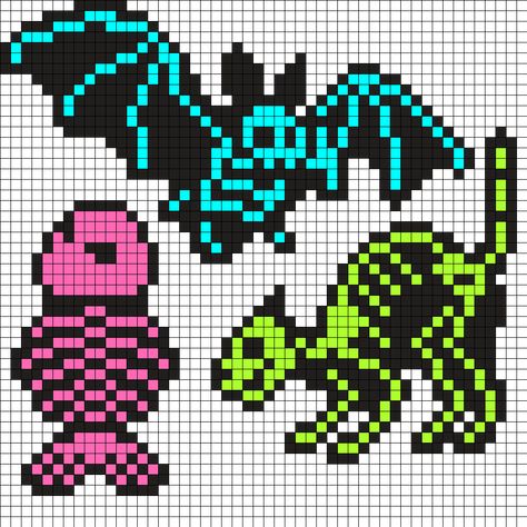 Cat And Fish, Bat Cat, Easy Perler Bead Patterns, Easy Perler Beads Ideas, Pearl Beads Pattern, Fuse Bead Patterns, Art Perle, Perler Art, Diy Perler Bead Crafts