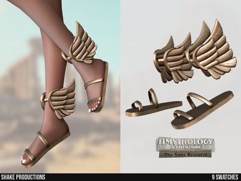 The Sims Resource - SIMYTHOLOGY - Greek Goddess Shoes Greek Goddess Shoes, Sims 4 Greek Cc, Sims 4 Greek, Goddess Shoes, Sims Costume, Cc Packs, Ankle Cowboy Boots, Pelo Sims, Sims 4 Cc Shoes