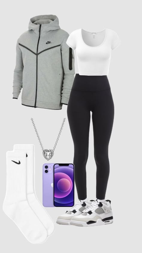 Chav Outfits, Tech Outfit, Outfit Nike, Simple Outfits For School, Cute Outfits With Leggings, Nike Outfit, Teen Swag Outfits, Cute Nike Outfits, Casual Preppy Outfits