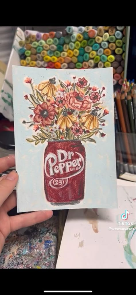 by- ktscanvases on TikTok Dr Pepper Crafts, Dr Pepper Drawing, Dr Pepper Painting, Dr Pepper Illustration, Dr Pepper Wall Art, Canvas Painting Ideas For Stoners Easy, Canvas Painting Ideas For Stoners, Friendship Bracelets Designs, Dr Pepper