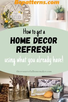 Home Decor Transformation, Fresh Home Decor Ideas, Using What You Have Decorating, How To Redecorate Your Home, Spring Refresh Home, Use What You Have Decorating, Home Refresh Ideas, Cheap Hacks, Refresh Home