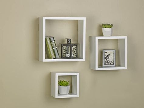 Square Shelves, Wall Cubes, Square Shelf, Wall Shelf Decor, Box Shelves, Cube Shelves, Wall Shelves Design, Mounted Shelves, Floating Wall Shelves