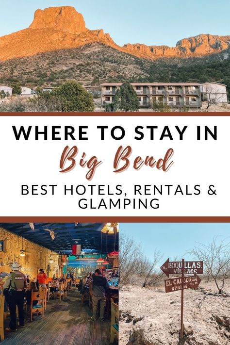 Are you planning a trip to Big Bend National Park and wondering where to stay? 🛌 Look no further! This guide will give you an insider's look at the best accommodations near the park, from cozy hotels with stunning views to unique glamping options that let you experience nature up close. 🏞️  📍 Pin this guide to start planning your Big Bend Adventure! Big Bend National Park Lodging, Big Bend National Park Itinerary, Domestic Trips, Unique Glamping, Big Bend National Park Texas, Close Pin, Texas Trip, Beautiful Vacation Spots, National Park Lodges