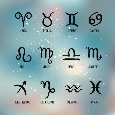 Zodiac Signs. Set Of Simple Zodiac With Captions . Zodiac Symbols Stock Vector - Illustration of symbols, graphic: 68782624 Scorpio Zodiac Tattoos, March Horoscope, Sagittarius Tattoo, Zodiac Sign Designs, Zodiac Signs Symbols, Pisces Tattoos, Zodiac Sign Tattoos, Zodiac Tattoos, Zodiac Art