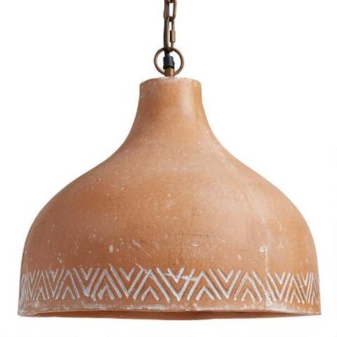 Terracotta Dome Sedona Pendant Lamp | World Market Desi Bedroom, Affordable Pendant Lighting, Pendant Lamp White, Pottery Lighting, Lamp Ceramic, Ceramic Pendant Light, Artisan Pottery, Whitewash Wood, Ceramic Light