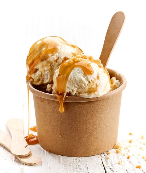 Ice Cream on Behance Soy Milk Ice Cream, Scoops Of Ice Cream, Ice Cream Photography, Ice Cream Business, Caramel Drizzle, Making Homemade Ice Cream, Caramel Ice Cream, Milk Ice Cream, Healthy Recipes Easy Snacks