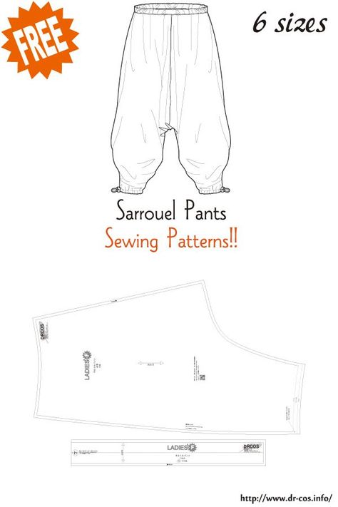 Medieval Trousers Pattern, Genie Pants Pattern, Sewing Mens Clothes Free Pattern, Zouave Pants Pattern, Mens Sewing Patterns Pants, Puffy Pants Pattern, Bjd Sewing Pattern, Medieval Pants Pattern, Pirate Pants Pattern