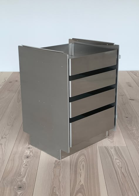 Sheet Metal Product, Sheet Metal Furniture, Archival Studies, Stainless Furniture, Circular House, Aluminum Cabinet, Metal Sheet Design, Metal Kitchen Cabinets, Stainless Steel Fabrication