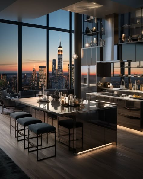 Luxury Nyc Apartment, Appartement New York, Penthouse Aesthetic, Penthouse Luxury, Nyc Penthouse, New York Penthouse, Luxury Penthouse, Dream Life House, City At Night