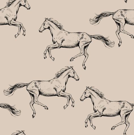 Horses peel and stick wallpaper with animal design. Removable, made from textured fabric and adhesive backing. Click to shop peel and stick wallpapers! Floral Wallpaper Nursery, Western Wallpaper, Handmade Wallpaper, Bohemian Wallpaper, Mountain Decal, Wall Fabric, Wallpaper Textured, Kids Room Decals, Texture Wall