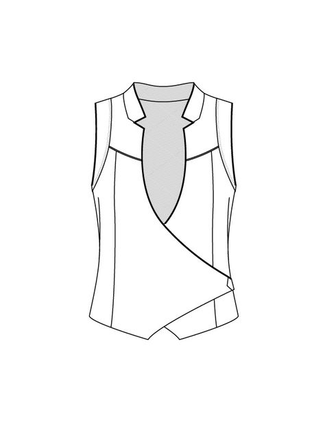 Vest Flat Drawing, Vest Technical Drawing, Vest Sketch, Vest Drawing, Fashion Model Drawing, Fashion Infographic, Womens Denim Vest, Fashion Illustration Tutorial, Fashion Illustrations Techniques