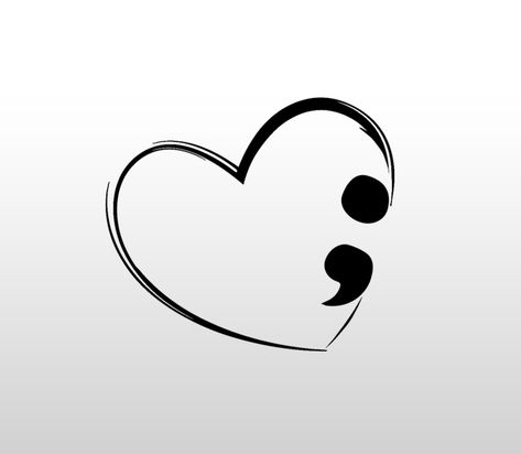 Heart Semicolon, Semicolon Tattoos, Colon Tattoo, Reason To Live, Tattoo Catalog, Tiny Wrist Tattoos, Find Purpose, Semi Colon, Health Tattoo