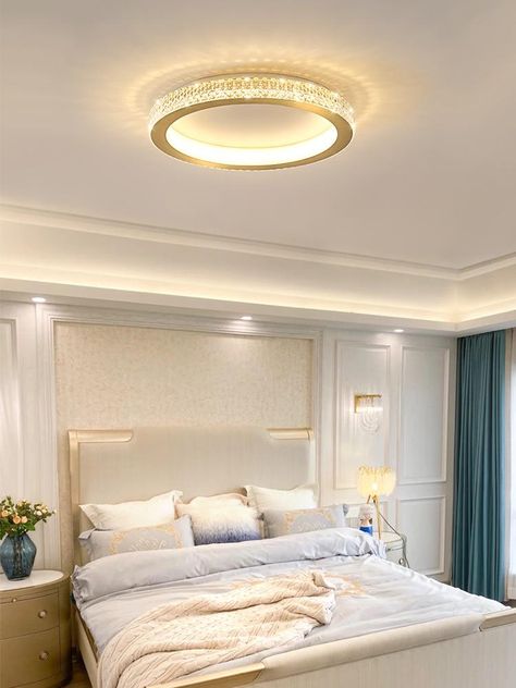 Bedroom Ceiling Lamp, Elegant Bedrooms, Artist Bedroom, Pop Ceiling, Pop Ceiling Design, Ceiling Lamps Bedroom, Bedroom Items, Bedroom Light, Bedroom Ceiling