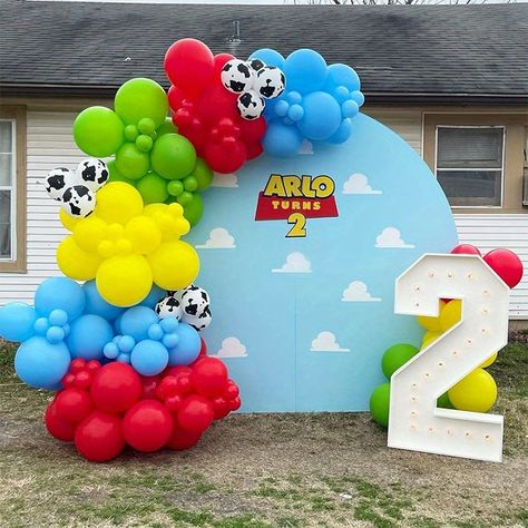 Faster shipping. Better service Cow, Blue Yellow Red, Theme Birthday Party, Toy Story Party, Cow Pattern, Balloon Arch, Latex Balloons, Balloon Garland, Toy Story