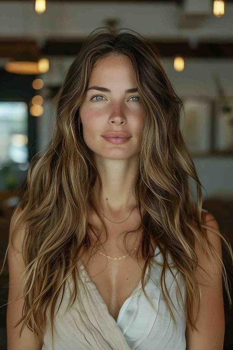 The Best Long Haircuts of 2024 Balayage Hair Long Layers, Long Hair Layers Fine Hair, Messy Haircuts For Long Hair, How To Get Subtle Waves In Hair, V Shaped Haircut With Layers Long Hair Side Bangs, Long Layered Beach Waves Haircuts, Long Layered Haircuts Shag, Long Haircut Shaggy Layers, Beach Haircuts For Long Hair