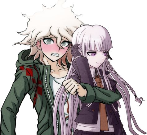 Nagito Komaeda × Kyoko Kirigiri. Sprite Edit. Kyoko Kirigiri Sprite, Kyoko Kirigiri, Nagito Komaeda, Danganronpa, Anime, Quick Saves