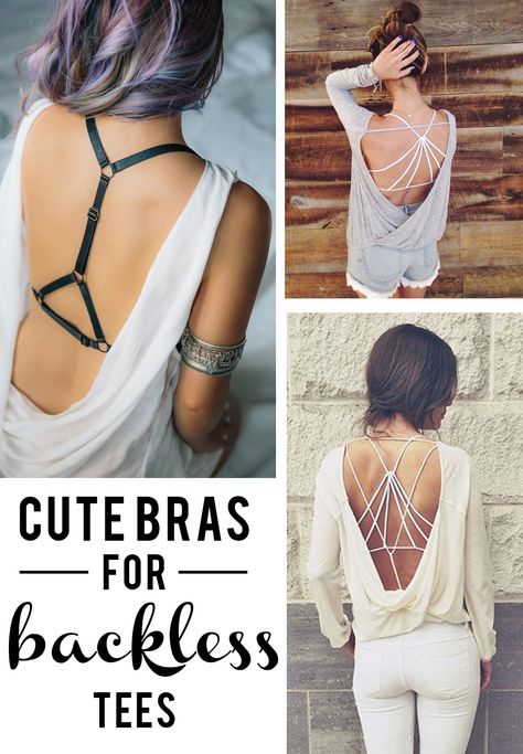 cute bras for backless tees Bra For Open Back Dress, Backless Dress Bra, Backless Bra Diy, Bras For Backless Dresses, Backless Outfit, Best Strapless Bra, Pretty Lace Dresses, Nicole Fashion, Best Bra