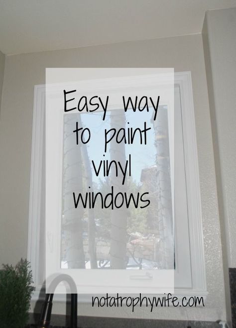 The Easy Way to Paint Vinyl Windows How To Paint Vinyl Windows Black, How To Paint Vinyl Windows, Painting Vinyl Windows Black, How To Paint Window Frames, Painting Exterior Windows, Painting Window Trim Black, Painting Windows Black, Painting Around Windows, Paint Windows Black