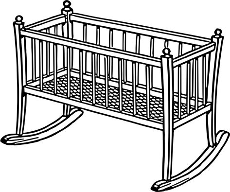 Cradle - Openclipart Crib Drawing, Metal Crib, Baby Crib Diy, Rocking Bassinet, Rocking Cradle, Wooden Cradle, Portable Bassinet, Best Crib, Baby Rocker