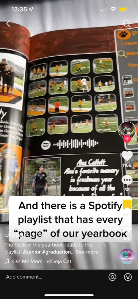 For The Record Yearbook Theme, Instagram Yearbook Ideas, Spotify Playlist Yearbook, 80s Yearbook Theme, Yearbook Ideas Highschool Pages, Yearbook Fun Pages, Spotify Yearbook Cover, Friends Yearbook Theme, Spotify Yearbook Layout