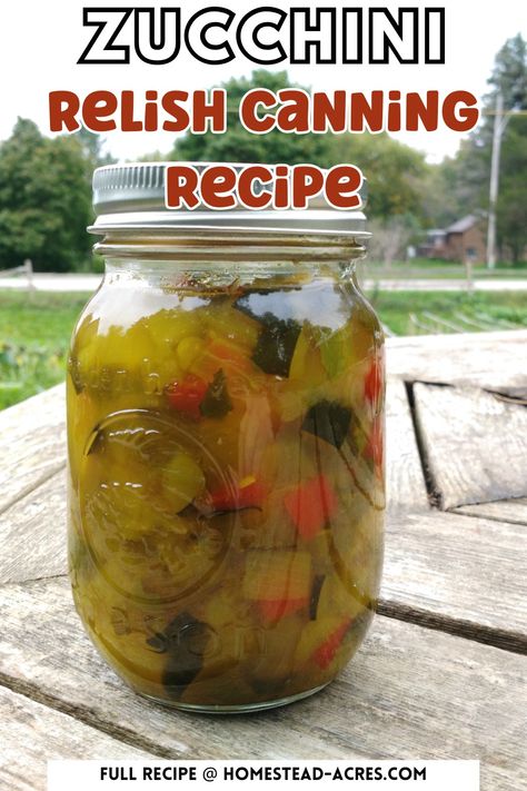 Easy zucchini relish recipe is a great way to use up large zucchini’s. Using zucchini, onions, and peppers canned zucchini relish is a must have in your food preservation pantry. Enjoy it on hot dogs, sausages, burgers and more. Grab the recipe. Yummy Zucchini Recipes, Cucumber Relish Recipes, Zucchini Relish Recipes, Canning Zucchini, Canned Zucchini, Zucchini Relish, Large Zucchini, Easy Canning, Relish Recipe