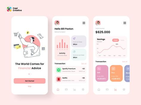 Financial App Design, Financial App Ui Design, Finance App Design, Fintech App Ui Design, Finance App Ui Design, Expense Tracker App, Creative App Design, Fintech App, Look Expensive On A Budget