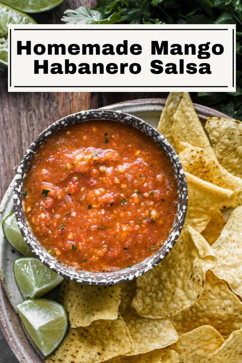 Mango Habanero Salsa Canning, Mango Habanero Salsa Recipe, Habanero Recipes, Mango Habanero Salsa, Cravings Recipes, Habanero Salsa, Easy Salsa Recipe, Habanero Sauce, Pepper Salsa