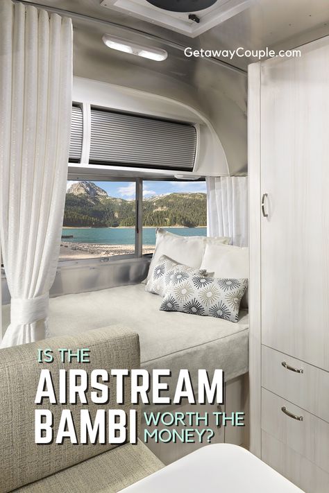 Have you heard of the Airstream Bambi? These classic tiny campers may surprise you with their innovative design and open feel, and price tag. Is an Airstream Bambi Worth the Money? Airstream Bambi 20fb, Tiny Campers, Airstream Motorhome, Airstream Bambi, Large Floor Plans, Small Floor Plans, Tiny Camper, Small Trailer, Buying An Rv